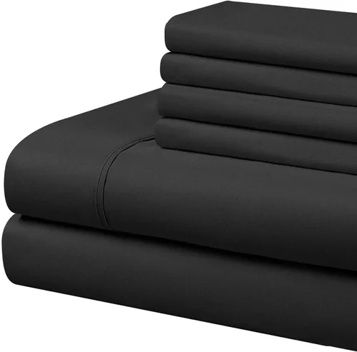 Miniatura 15 de Home Basics - Juego de sábanas de microfibra cepillada ultra suave de 4 piezas de 2.36 oz/m², hipoalergénico, individual, aguamarina