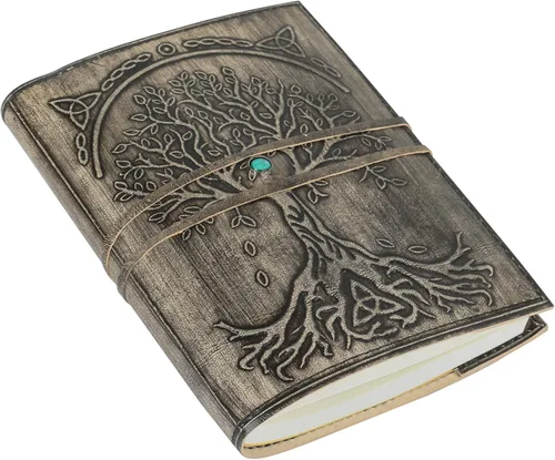 Diario de Cuero Rellenable con Papel Rayado Árbol de la Vida Cuaderno de Escritura Hecho a Mano Diario Encuadernado en Cuero Bloc de Notas Diario