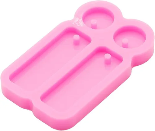 Miniatura 4 de Moldes de silicona para aretes redondos y rectangulares brillantes y brillantes, para manualidades, joyería de moda, resina epoxi, hecha a mano