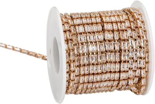 Miniatura 26 de KAOYOO 10 yardas de diamantes de imitación de circón de 0.079 pulgadas para manualidades de costura, decoración de bricolaje