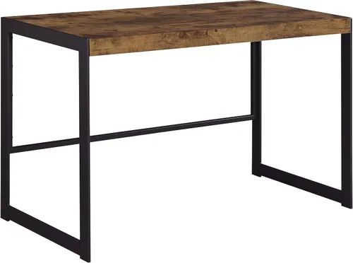 Coaster Home Furnishings Estrella - Madera de ingeniería - Escritorio de 47 pulgadas con estilo granja, patas de metal metálico y parte superior