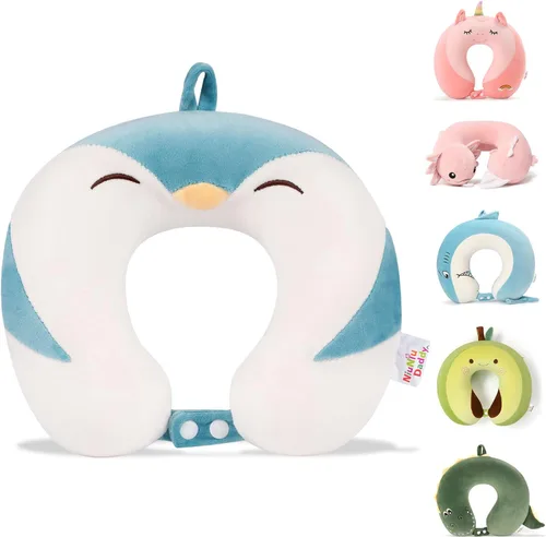 Miniatura 15 de Niuniu Daddy Almohada de viaje para niños, para avión, automóvil, reclinable, soporte para la barbilla del cuello para descansar, evita que