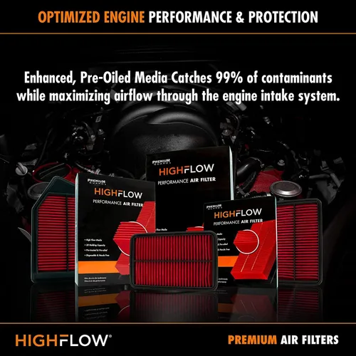 Miniatura 7 de HIGHFLOW de alto rendimiento, filtro de aire de motor desechable pre-aceitado PA9950X Compatible con 2012-2016 Mercedes-Benz E350, 2016-2019