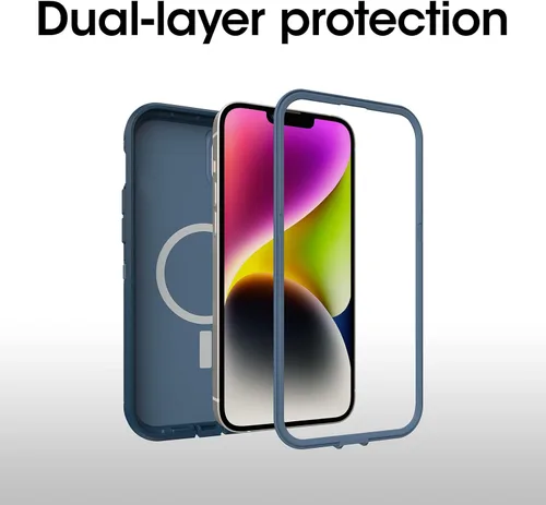 Miniatura 3 de OtterBox Funda para iPhone 14 Plus Defender Series XT - Océano abierto (azul), sin pantalla, resistente, se ajusta a MagSafe, accesorio de cordón