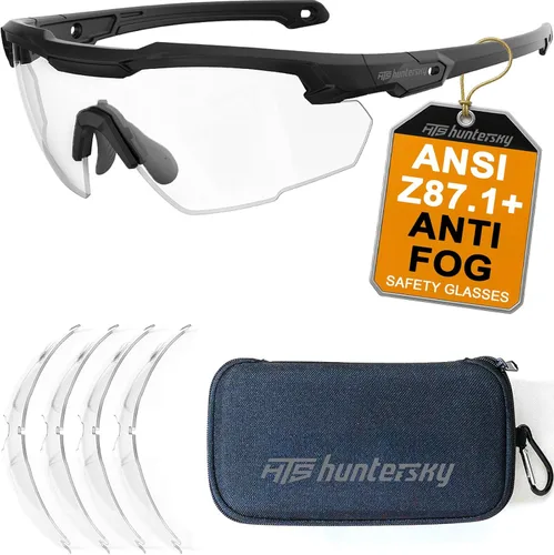 Miniatura 10 de HTS HUNTERSKY Gafas de tiro tácticas balísticas ANSI Z87+UV400 gafas protectoras Negro Claro