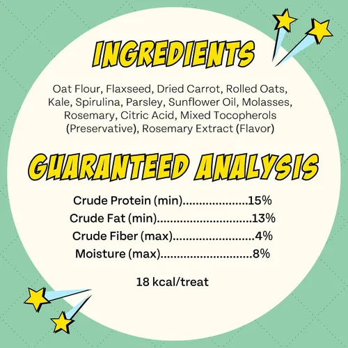 Miniatura 6 de Chippin Golosinas saludables para perros, galletas crujientes totalmente naturales con espirulina real, col rizada, avena, sin carne
