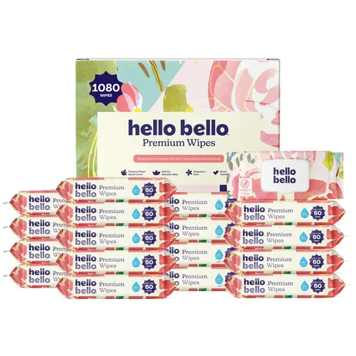 Miniatura 19 de Hello Bello Toallitas premium, diseñadas para pieles sensibles con extractos de manzanilla y aloe, Rosy Posy