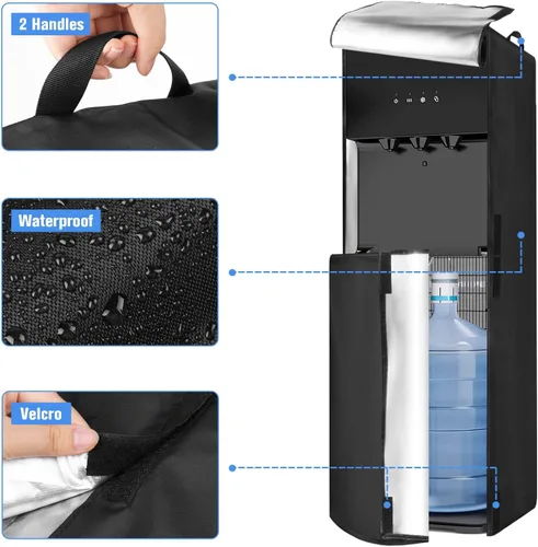Miniatura 2 de Funda para dispensador de agua, cubierta para dispensador de agua caliente, fría y fría de 5 galones, 12 x 13 x 41 pulgadas (solo tapa)