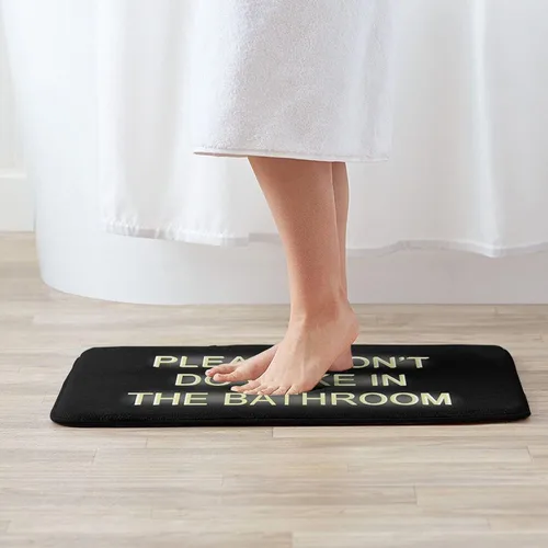Miniatura 2 de Tapetes de baño con texto en inglés «Please Don't Do Coke in The Bath», alfombras negras de 19.5 x 31.5 pulgadas para bañera, decoración divertida