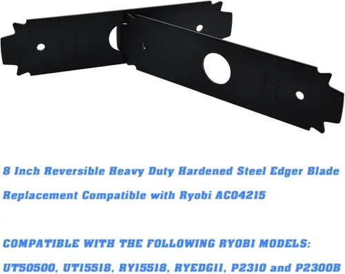 Miniatura 4 de WTA0075 - Cuchilla de repuesto reversible de acero endurecido de 8 pulgadas compatible con Ryobi AC04215 (paquete de 2)