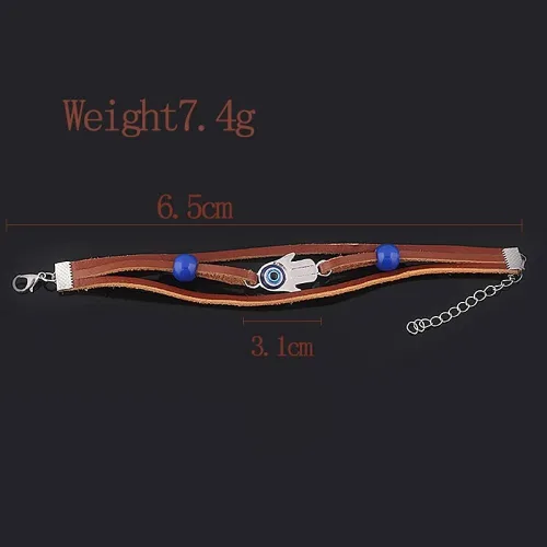 Miniatura 5 de Froiny Game the Last of Us Part Ellie Dina Hamsa Pulsera de mal de ojo azul cuentas pulseras de cuero brazaletes para mujeres hombres joyería, Cuero