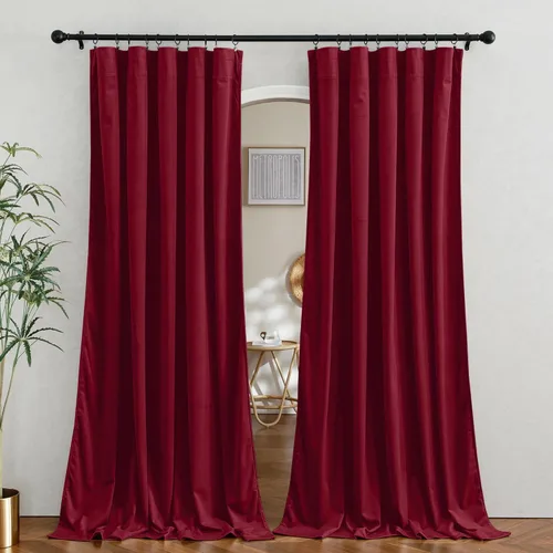 Miniatura 98 de RYB HOME Cortinas de terciopelo verde oliva de 72 pulgadas de largo, cortinas opacas con aislamiento térmico, tratamiento de ventana, decoración