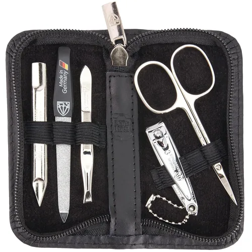Miniatura 10 de 3 Swords Germany - Juego de 5 piezas de manicura y pedicura de calidad de marca con estuche de cuero sintético camuflaje - Hecho en Alemania