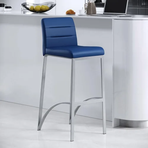 Miniatura 8 de Zuri Furniture Lynx Taburete de bar contemporáneo con base de metal, color gris