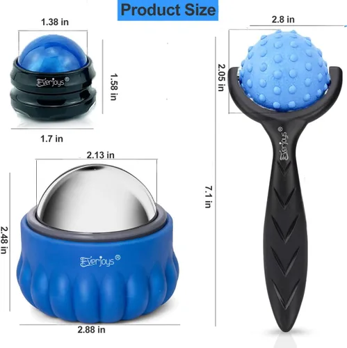 Miniatura 8 de Everjoys Juego de rodillos de bola de masaje: hielo frío y caliente para el tejido profundo y el dolor muscular para aliviar la rigidez y el estrés