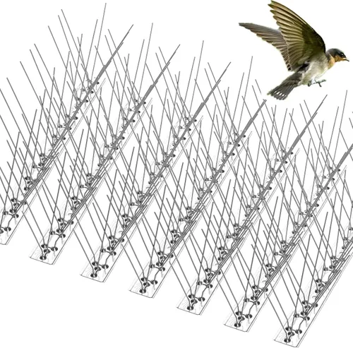 Miniatura 11 de REMIAWY - Púas para palomas y pájaros pequeños, púas disuasorias para exteriores para mantener alejadas a las ardillas y gatos, alambre de acero