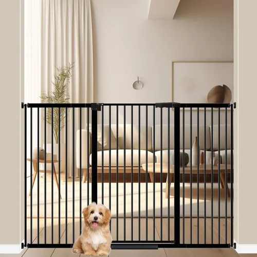 WAOWAO 40.55 pulgadas extra alta 1.37 pulgadas, espacio ultra estrecho 53.74-61.61 pulgadas, puerta extra ancha para perros, mascotas, bebé, puerta
