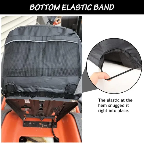 Miniatura 5 de HOMEYA Funda de asiento para cortacésped, resistente al agua, 600D, Oxford, con relleno y bolsillos traseros, para asientos de 16.5 pulgadas