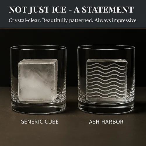 Miniatura 9 de Bandeja de Diseño para Hacer Cubitos de Hielo Transparentes - Molde Moderno para Bourbon y Cócteles en 5 Segundos - Molde de Cubo de Whisky Sellado
