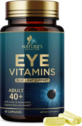 Vitaminas para los ojos – 3 veces más fuerza de vitamina para la salud ocular con luteína y zeaxantina – Visión macular salud y ojos secos apoyo con