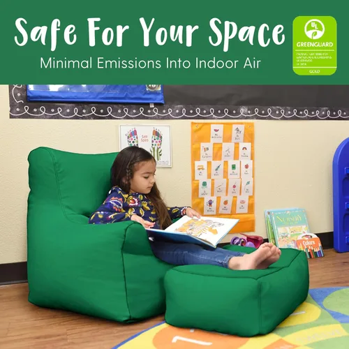 Miniatura 5 de FDP SoftScape - Juego de puf y otomano, muebles para niños, perfecto para leer, jugar videojuegos o relajarse, asientos alternativos para aulas