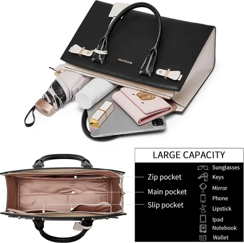 Miniatura 4 de BOSTANTEN Bolso de cuero para mujer, bolso de diseñador con asa superior, bolso cruzado, Bolsas colgantes de cuero para mujer