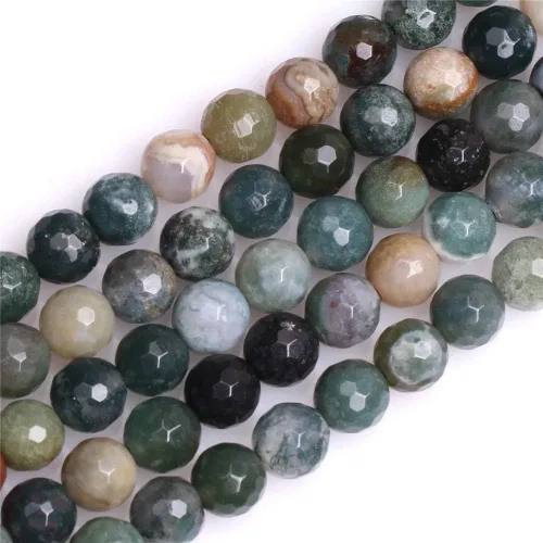 JOE Foreman - Cuentas de ágata india de 0.079 in para hacer joyas con piedras preciosas naturales semipreciosas, redondas, facetadas, 15.0 in
