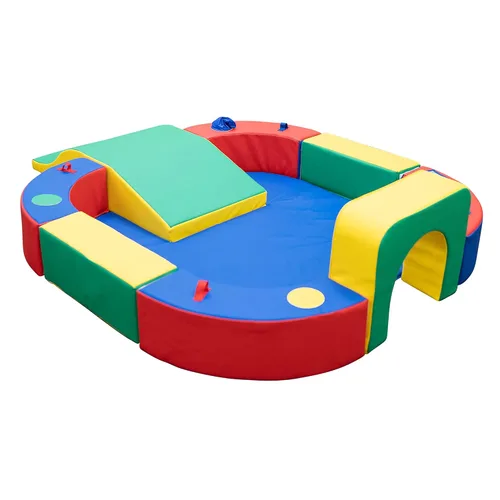 Children's Factory Anillo de juego con túnel y tobogán, primario, CF322-162, escalador de espuma para bebés, juguete de escalada para niños y niños