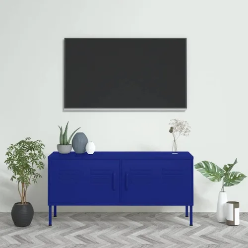 Miniatura 19 de Armario de almacenamiento de metal para TV con 2 puertas y un estante en el interior, aparador de almacenamiento, soporte de TV, consola multimedia