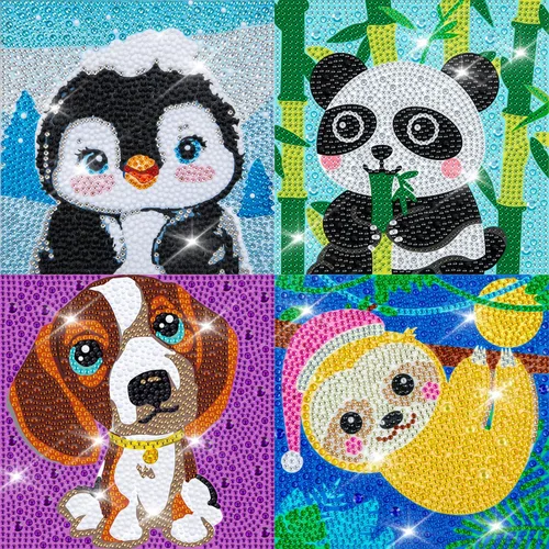 Labeol Kits de arte de diamantes para niños, manualidades para niñas de 6 a 8 a 10 a 12 años, fáciles de hacer tú mismo, creativas calcomanías de
