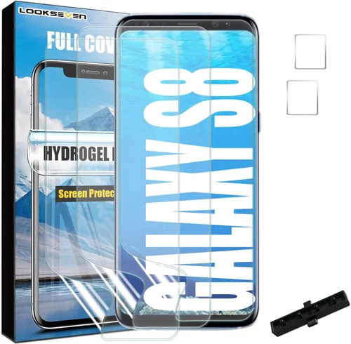 Miniatura 10 de LOOKSEVEN Paquete de 3 protectores de pantalla de película de hidrogel (no vidrio) + 2 paquetes de protectores de lente de cámara de vidrio templado