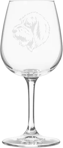 Miniatura 323 de Copa de vino de 12.75 onzas con diseño de perro grabado