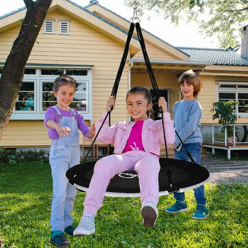 Miniatura 4 de Columpio de árbol de 40 pulgadas con luz LED para niños, columpio de platillo volador de 900 libras, con correas ajustables para colgar