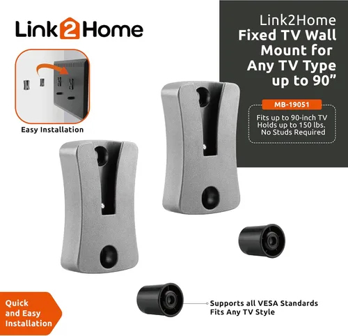 Miniatura 3 de Link2Home Soporte de pared fijo para TV de la serie Commercial Electric para televisores de 26 pulgadas a 90 pulgadas