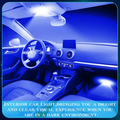 Miniatura 5 de Frienda Kit de bombillas LED para coche, 70 piezas, luz interior, luz de matrícula, azul