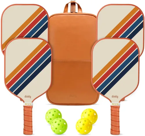 Miniatura 10 de Juego de 2/4 palas de pickleball - Raqueta de pickleball de grafito/fibra de vidrio aprobada por USAPA, 2 raquetas de pickleball, 4 pelotas y 1 2