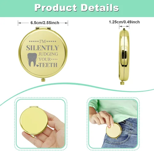 Miniatura 4 de Regalo dental para mujeres, regalo de dentista, espejo de maquillaje compacto, regalos de graduación, regalos de higienista dental, regalo