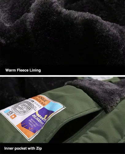Miniatura 6 de MAGCOMSEN - Chaqueta de invierno para hombre, impermeable, abrigada, con forro polar y múltiples bolsillos
