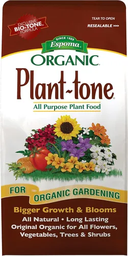 Espoma Organic Plant-Tone 5-3-3 Alimento vegetal natural y orgánico multipropósito; bolsa de 4 libras; el fertilizante orgánico original para todas