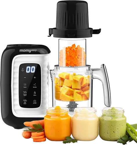 MOMYEASY Procesador de Alimentos para Bebés, Procesador Multifunción Picador Triturador, Vaporizador de Alimentos para Bebés y Licuadora de Puré