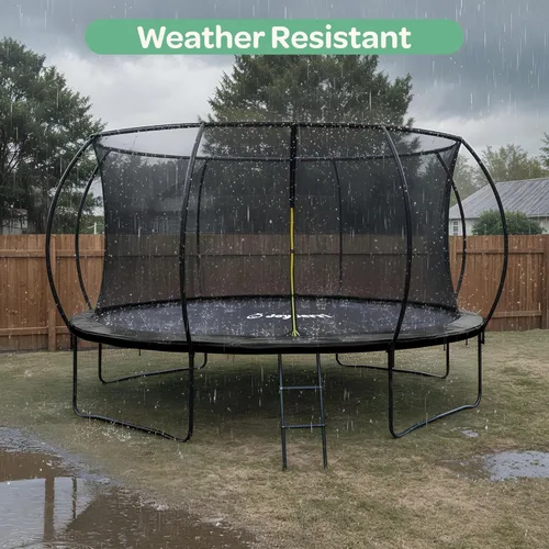 Miniatura 10 de JoyBerri Trampoline Outdoor - Upsurge ASTM Certified Safe 8Ft 10Ft 12Ft 14Ft 15Ft 16Ft Recreational Trampoline for Kids and Adults. Anti-Rust Negro