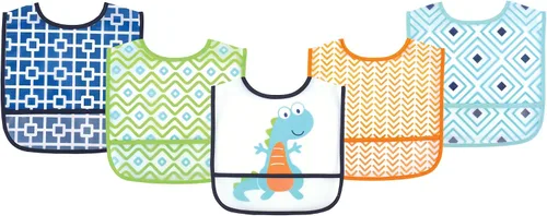 Miniatura 7 de Luvable Friends Baberos PEVA impermeables unisex para bebés Flamenco