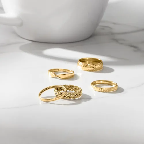 Miniatura 4 de Anillo Canaria de oro amarillo de 10 quilates talla diamante