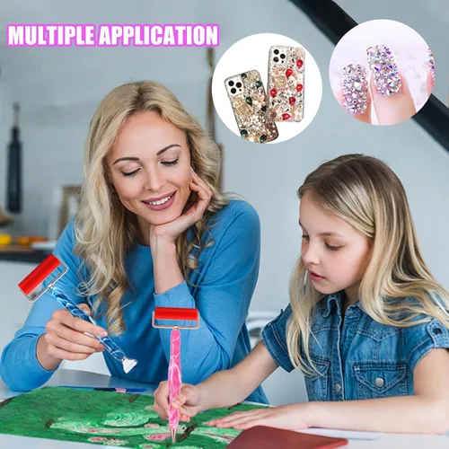 Miniatura 5 de Heyseri Juego de 14 piezas de herramientas y accesorios para bolígrafos de pintura de diamantes, exquisitas puntas de bolígrafo de metal de acero