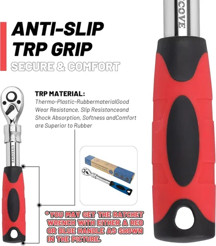 Miniatura 2 de Trinquete Extensible de 1/2 Pulgada, Llave de Vaso Duradera con Mango Largo de 72 Dientes de Liberación Rápida Reversible, Herramienta Manual