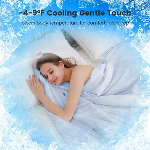 Miniatura 2 de Wolliwa Edredón refrescante tamaño individual, manta de enfriamiento en frío de doble cara para personas que duermen con calor y sudores nocturnos