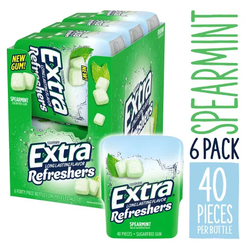 Miniatura 4 de EXTRA Chicle de menta verde Refreshers, 40 unidades (paquete de 6)