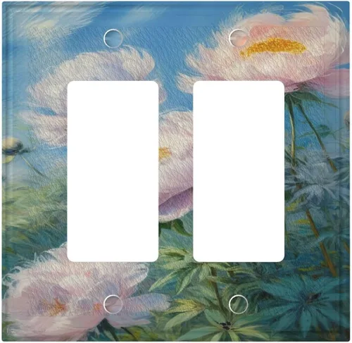 Miniatura 120 de Decorativo Arte Interruptor de Luz Cubiertas de Pintura al óleo Estilo Flores Placa de Pared de Interruptor de Interruptor Decorativo Placa