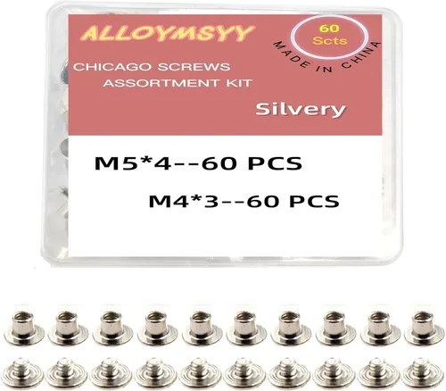 Miniatura 11 de Juego de 110 tornillos Chicago de remaches de cuero, para tornillos de encuadernación, recortar y reparar cinturón de cuero, bolsa, zapato