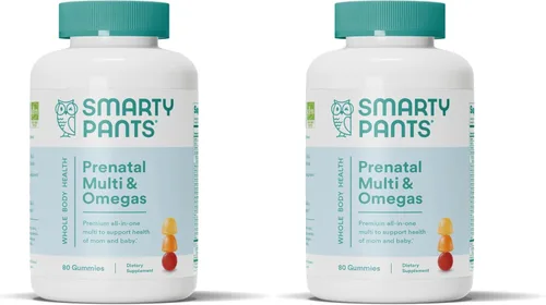 SmartyPants Vitaminas prenatales para mujeres, gomitas multivitamínicas: aceite de pescado Omega 3 (EPA/DHA), biotina, metilfolato, vitamina D3, C,